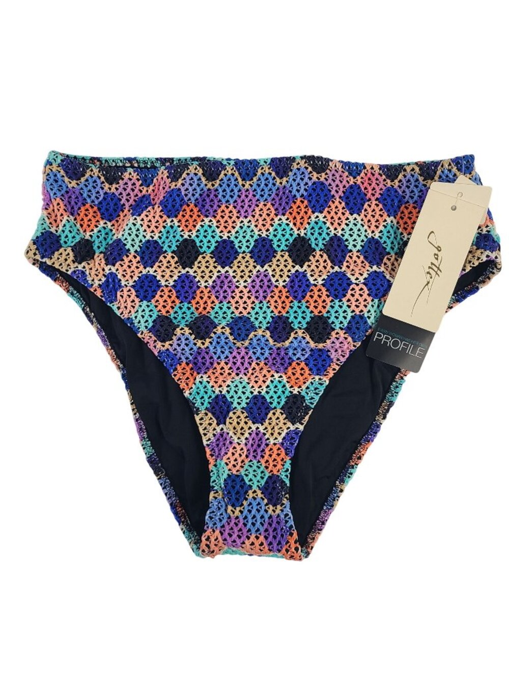 Gottex Profile Multicolor High-Waisted Crochet Bikini Bottoms Size 12